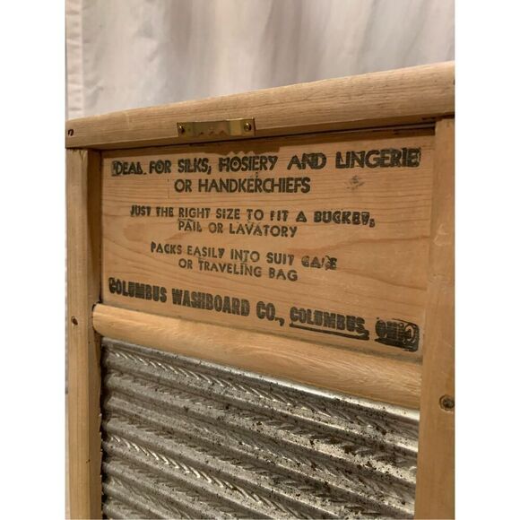 Washboard Vintage Home Decor Dubl Handi-Columbus Ohio Wash Board 18" X 8 1/2" - Picture 3 of 7